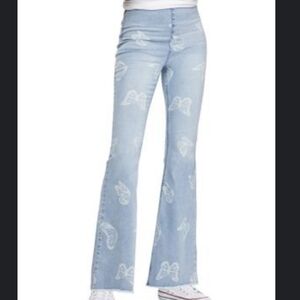 Butterfly print cotton jeans - XL
